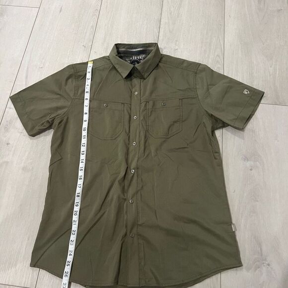 Kuhl Shirt Mens Green Stealth Button Snap Short Sleeve Lightweight Outdoors size - Picture 2 of 7